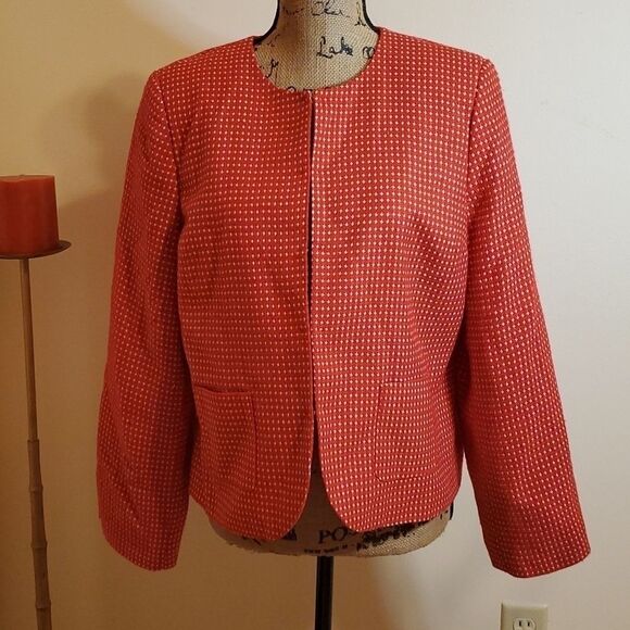 Kim Rogers red & white jacket size 14P - Picture 1 of 10